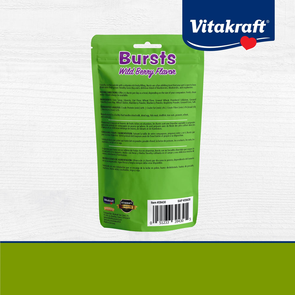 Producto Vitakraft Bursts horneado en lotes pequeños para frescura constante.
