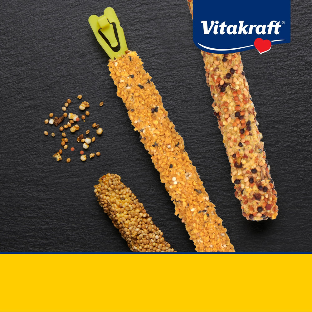 Vitakraft Crunch Sticks para periquito con manzana, variedad para combatir el aburrimiento.