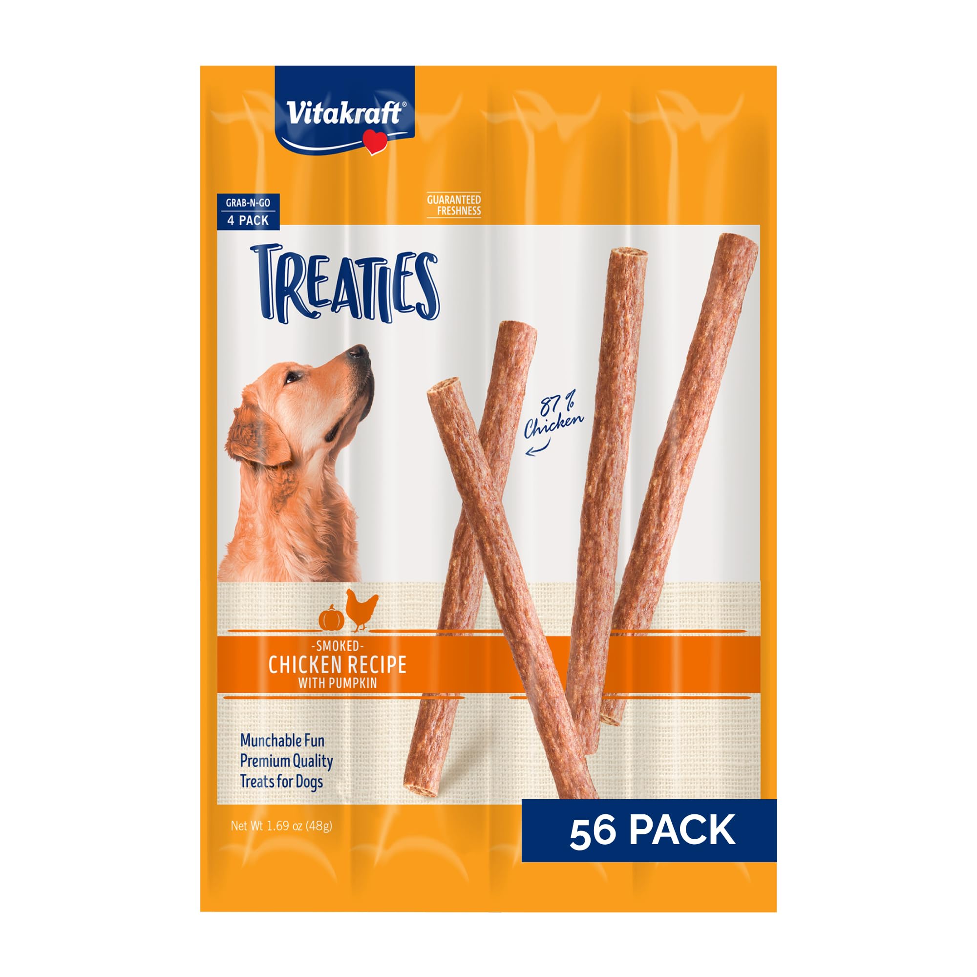 Golosinas Vitakraft para perros con pollo y calabaza en porciones individuales