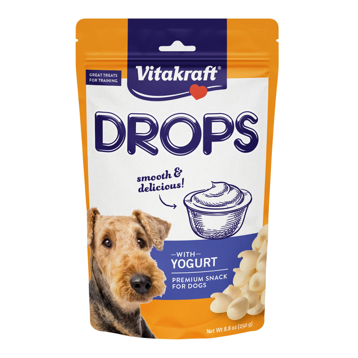 Vitakraft Drops Yogur: bocado sabroso para premiar durante el entrenamiento