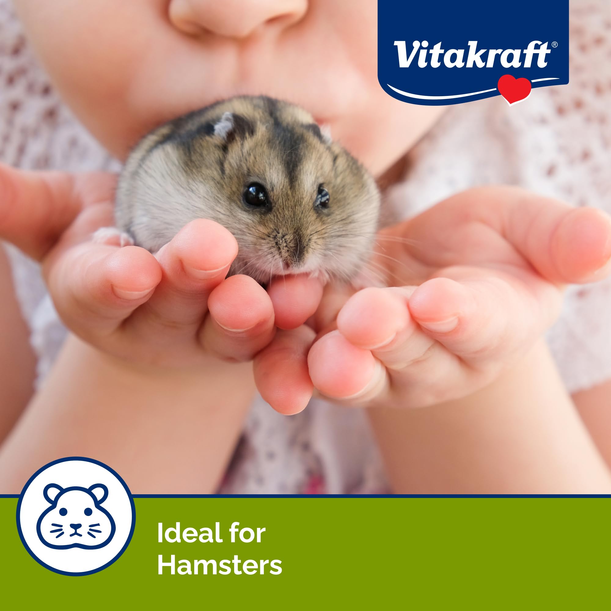 Ingredientes seleccionados en Vitakraft Hamster Strawberry Drops, para pequeñas mascotas.