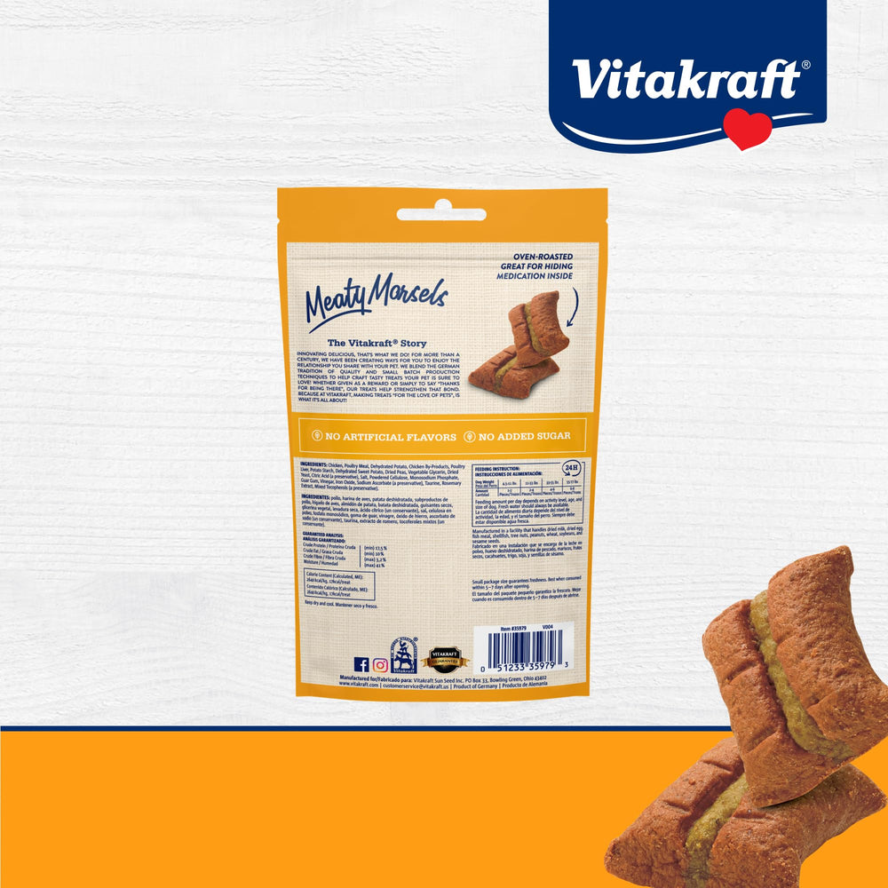 Vitakraft Meaty Morsels soft texture shown, great for puppies and seniors.