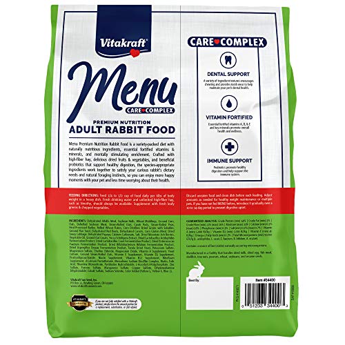 Vitakraft Menu Premium para conejo: zanahorias frescas y verduras tentadoras.