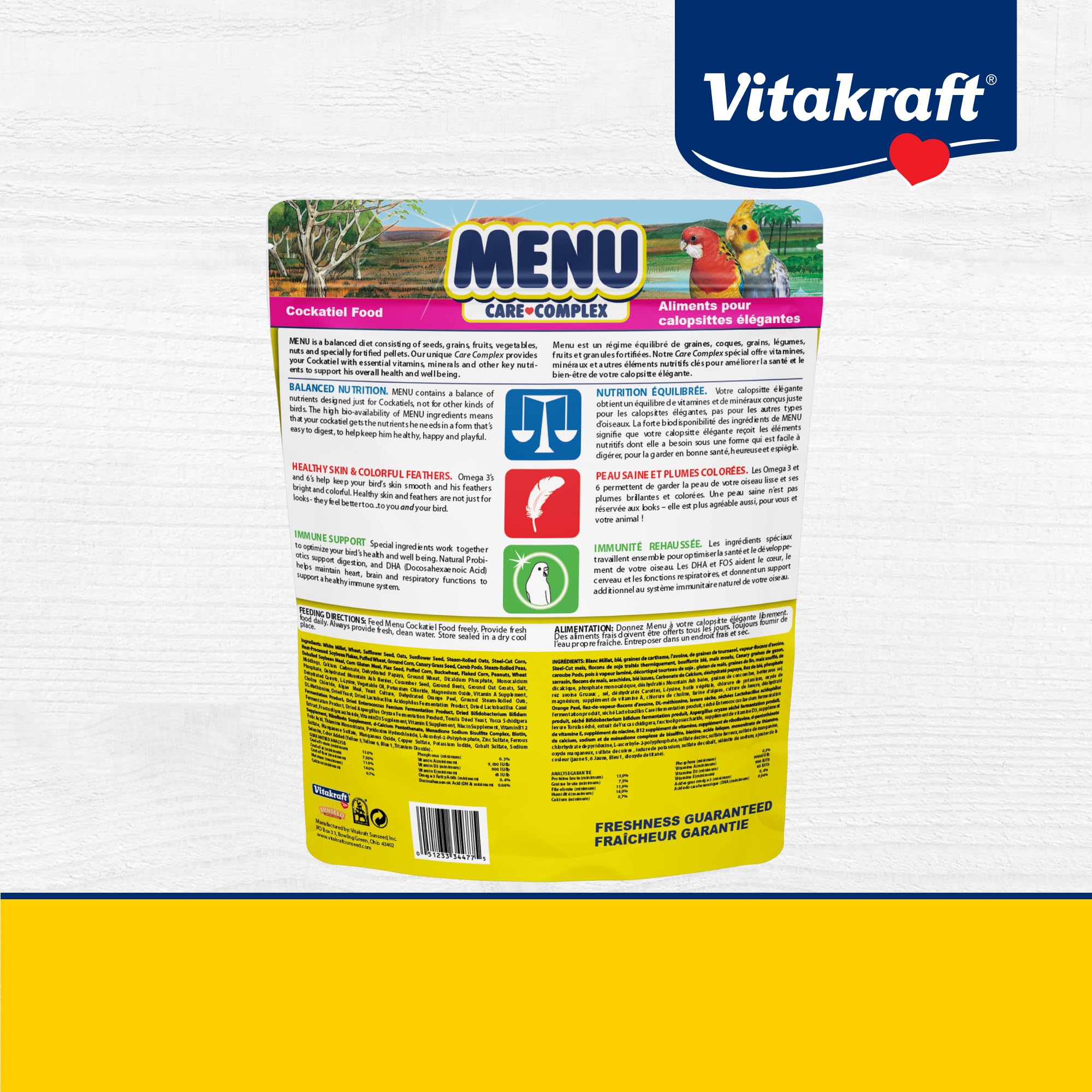 Vitakraft Menu Premium, envase resistente para frescura a largo plazo.