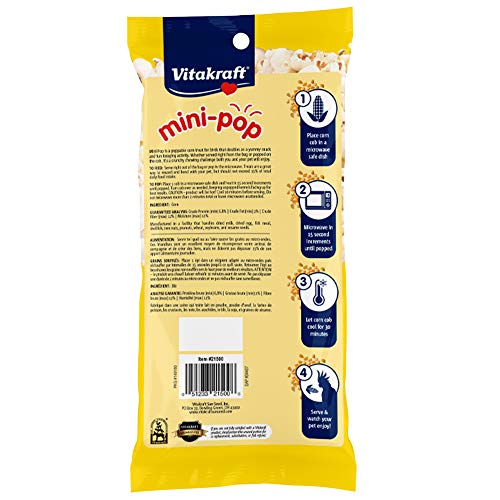 Vitakraft Mini-Pop cob de maíz para aves, listo para servir sin tostar.
