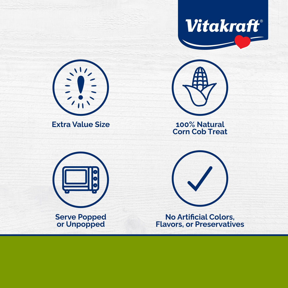 Vitakraft Mini Pops: maíz en mazorca, opción divertida para masticar y resolver curiosidad.