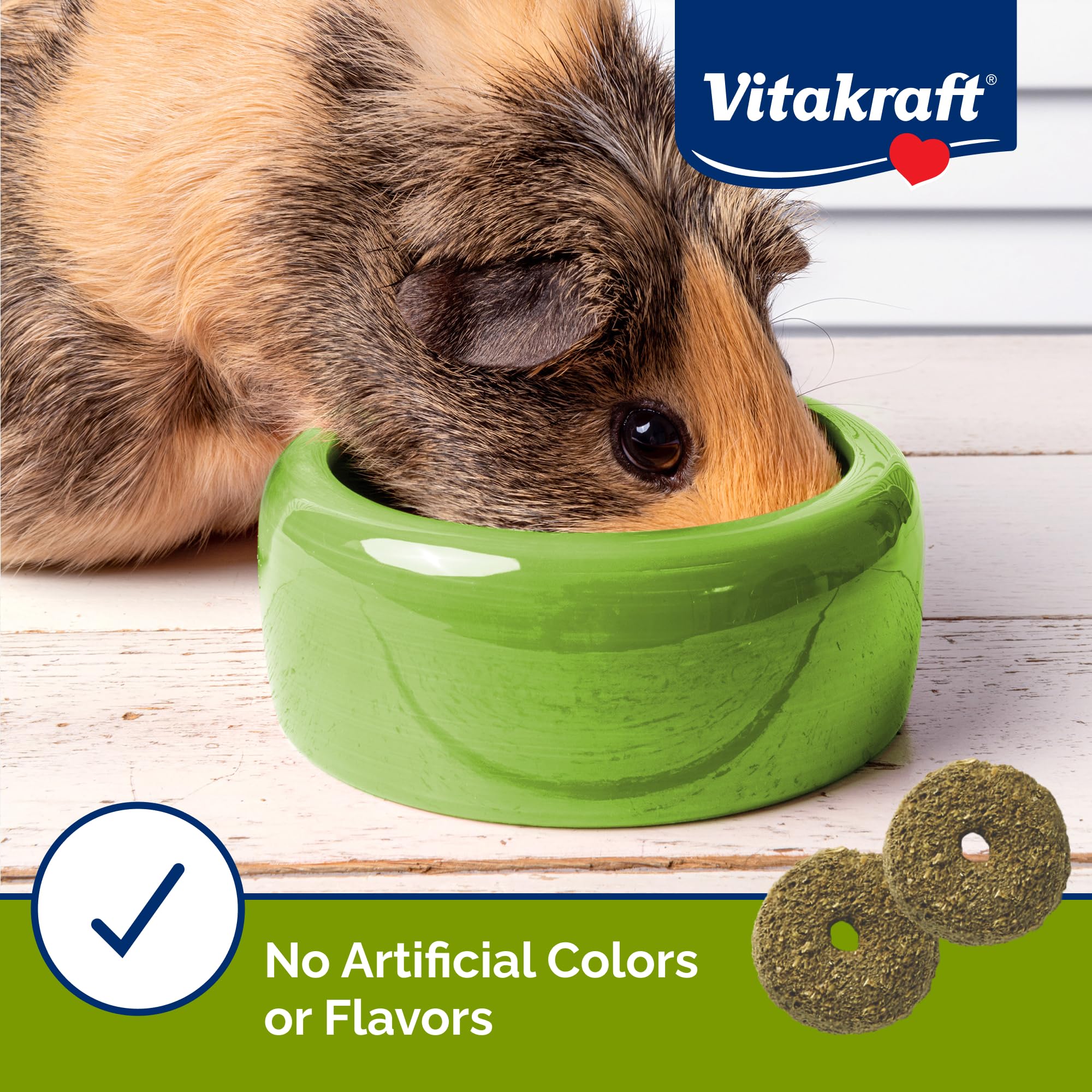 Vitakraft Nibble Rings, textura crujiente que apoya la salud dental de la mascota.