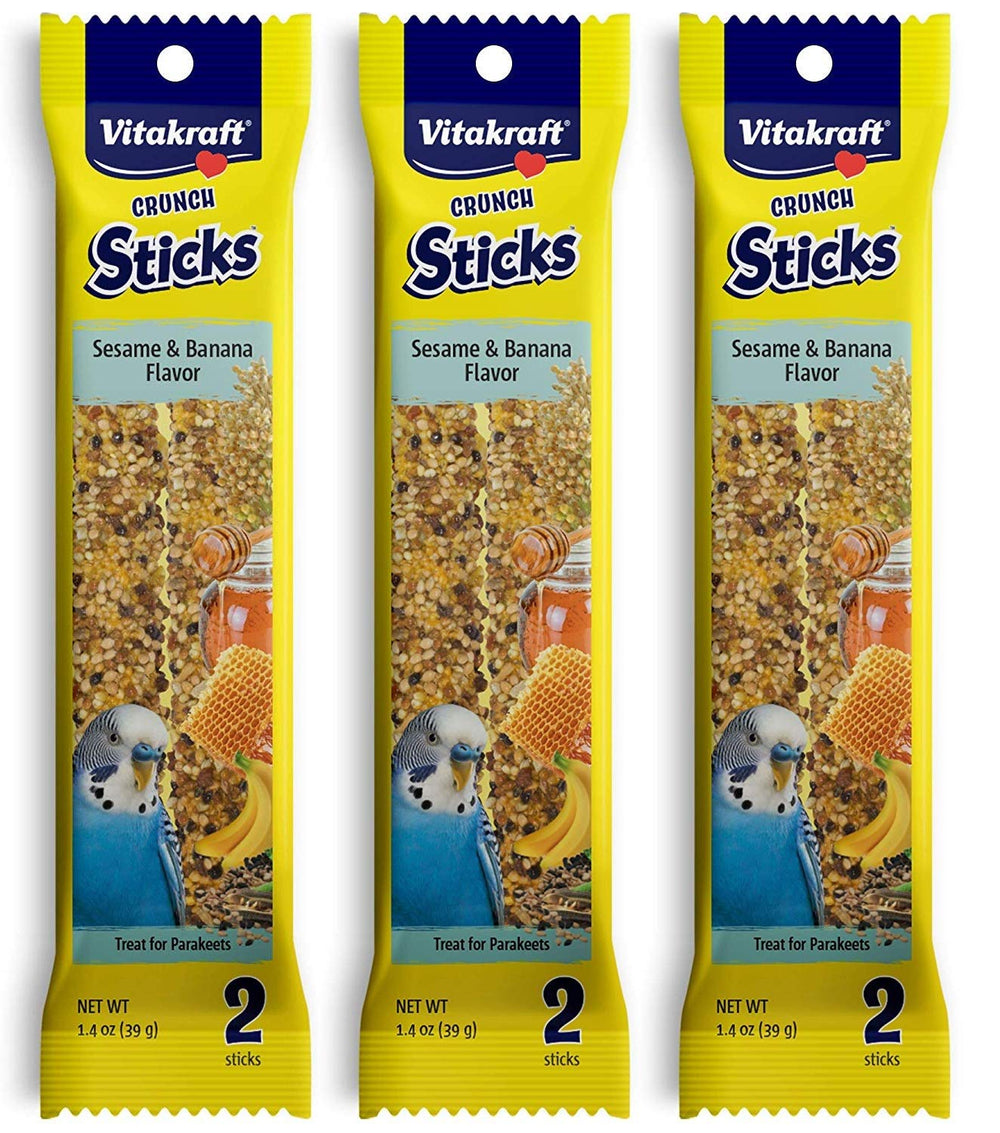 Vitakraft palitos banana para perico, crujientes para masticar y disfrutar.