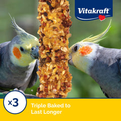 Palitos Vitakraft fortificados con vitaminas y minerales para aves.