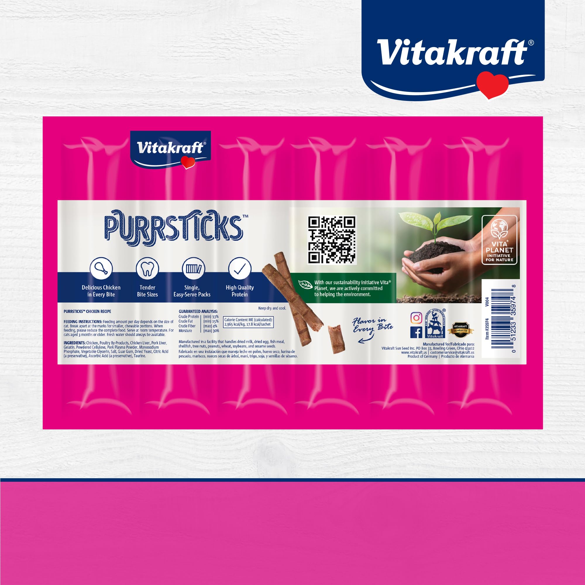 Vitakraft PurrSticks textura suave apta para dientes sensibles