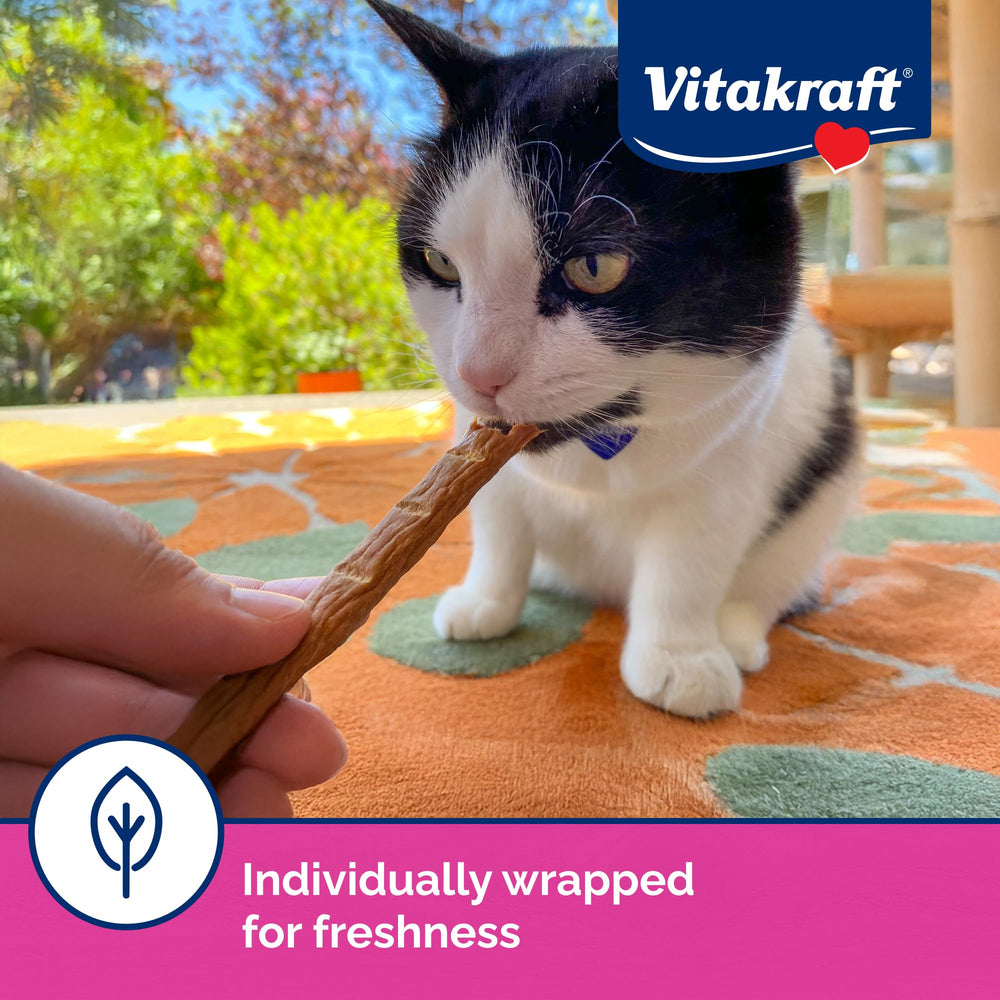 Vitakraft Purrsticks salmón, perfecto para juegos de premios y entrenamiento.