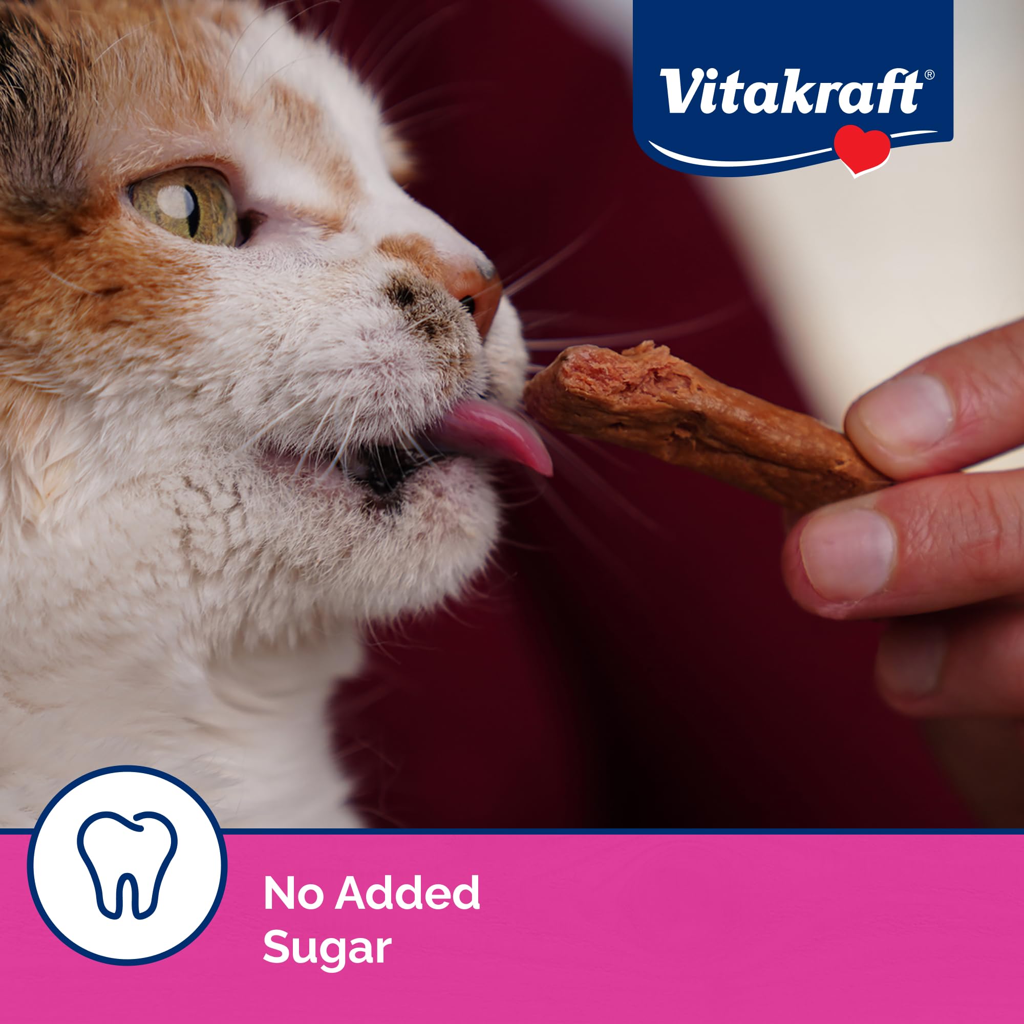 Vitakraft Purrsticks salmón, con taurina para cuidar el corazón y la vista.
