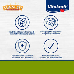 Vitakraft Sunseed Vita Prima: textura variada para estimulación del forraje instintivo.