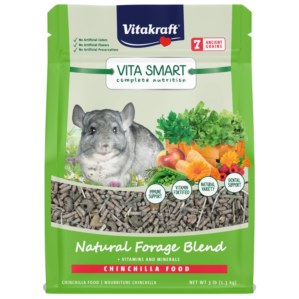 Vitakraft Vita Smart: alimento en bolsa reutilizable para chinchillas y comodidad de almacenamiento