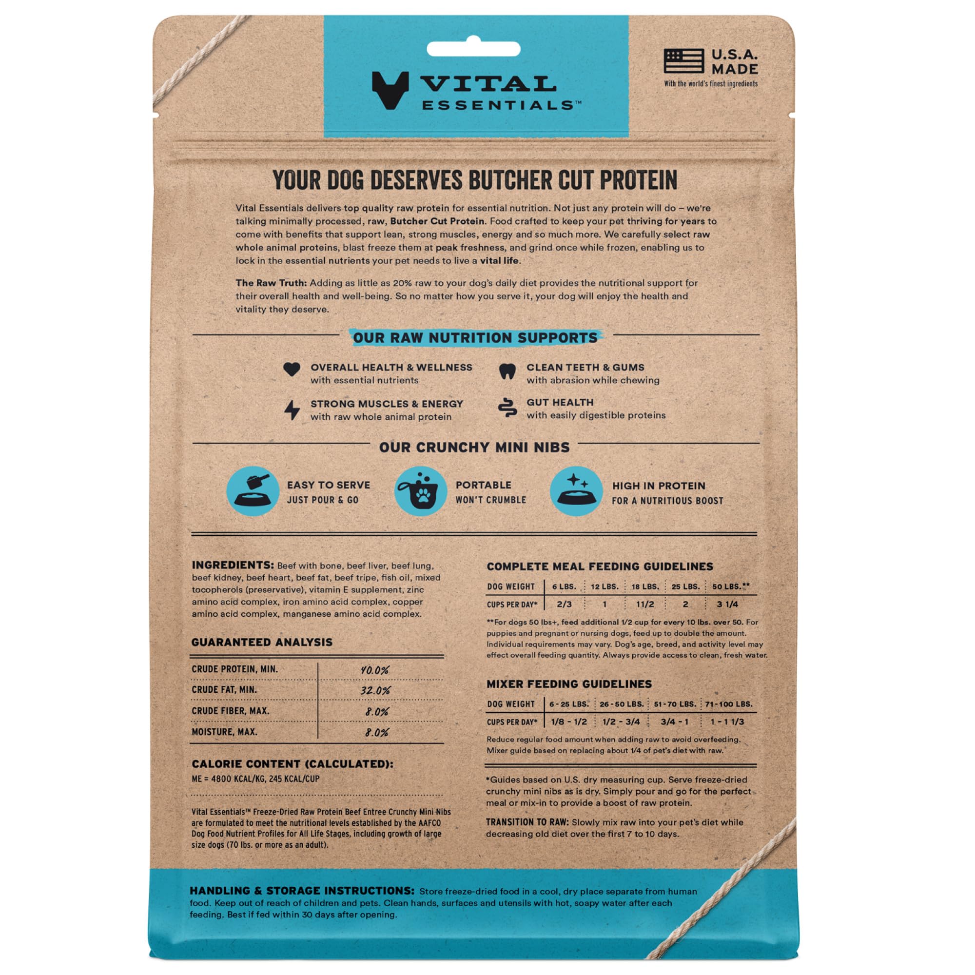 Vital Essentials bolsa 14 oz, fácil de usar como topping.