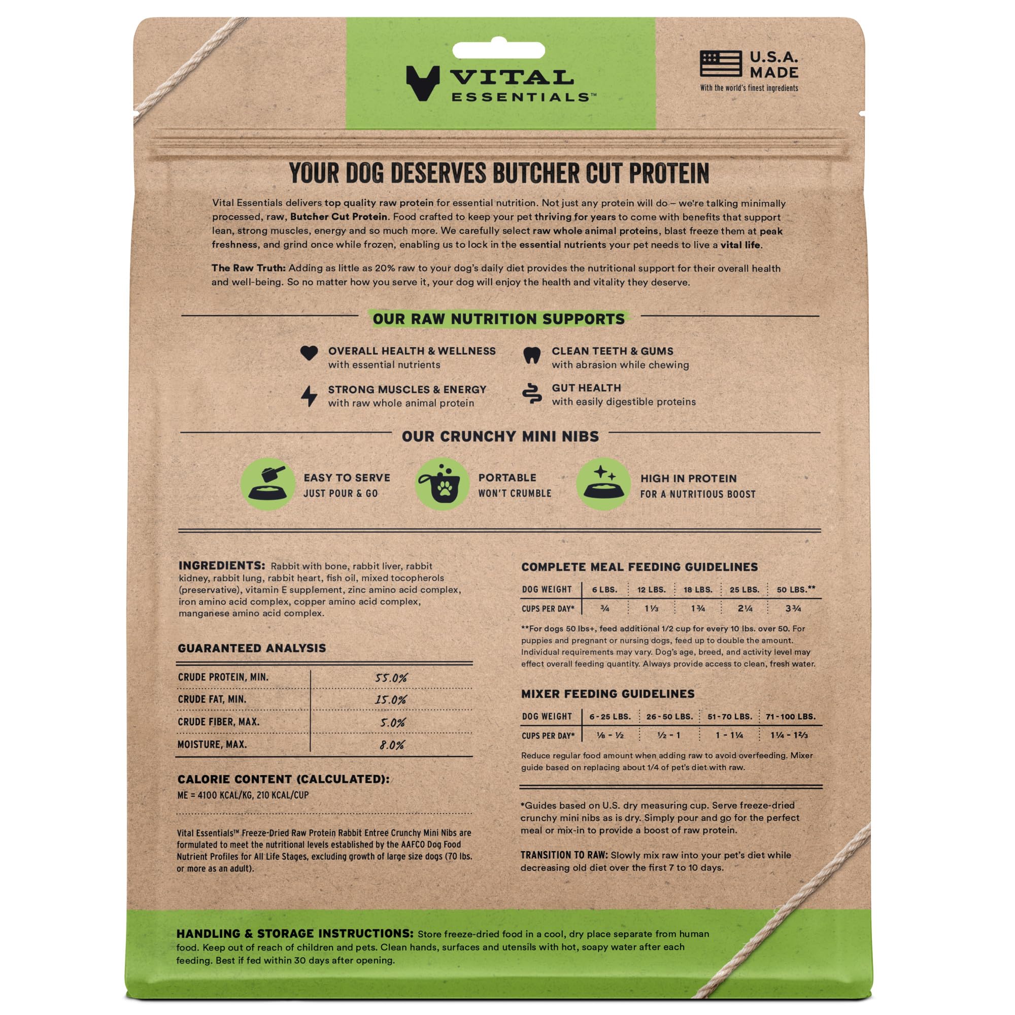 Vital Essentials conejo-entero proteína para músculos fuertes