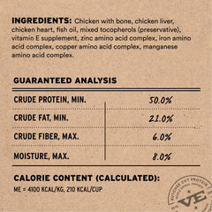 Vital Essentials detalle de ingredientes deshidratados por liofilización conservando sabor y nutrientes