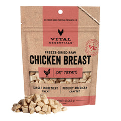 Vital Essentials premio de pollo liofilizado en empaque para gatos