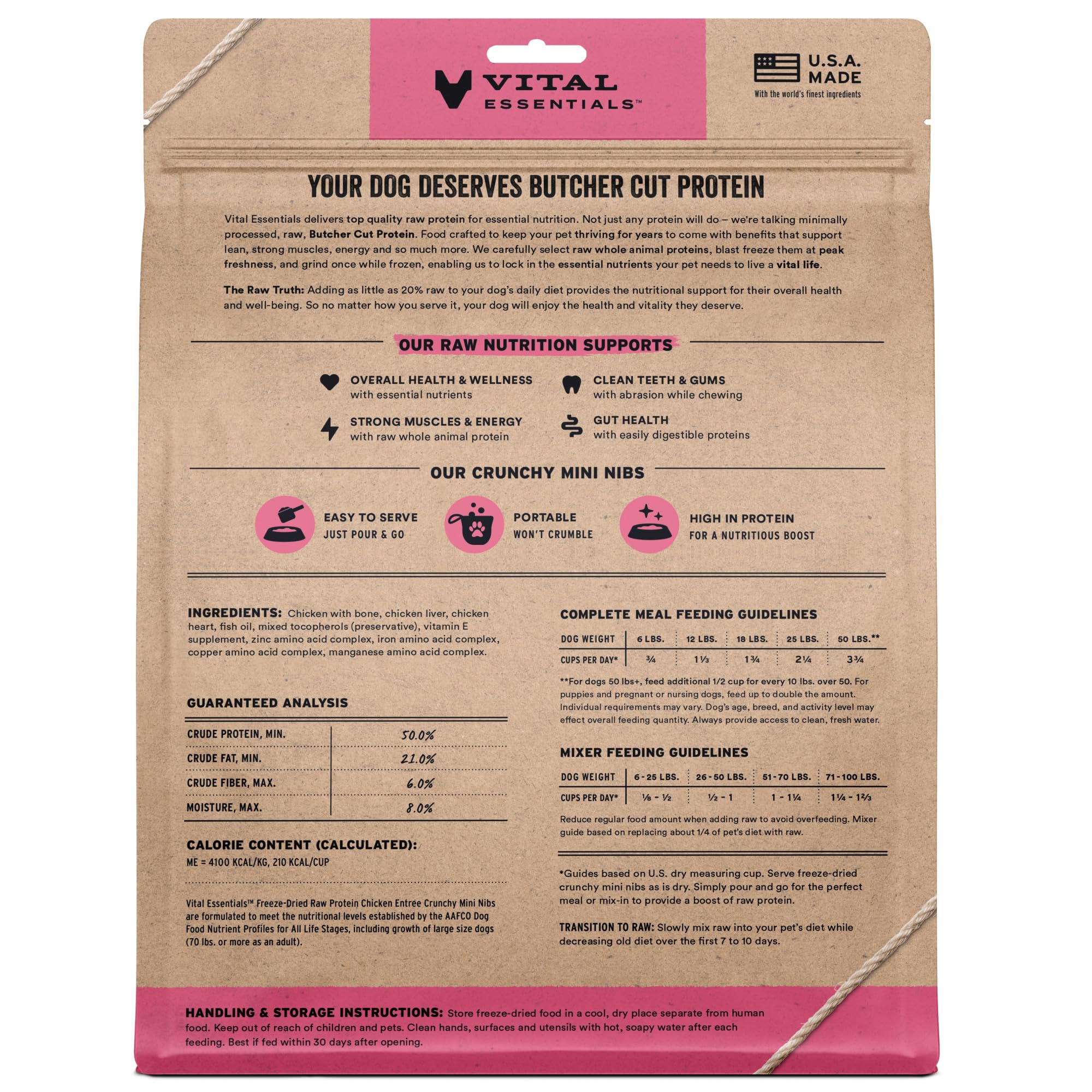 Envase de 25 onzas Vital Essentials para perros activos