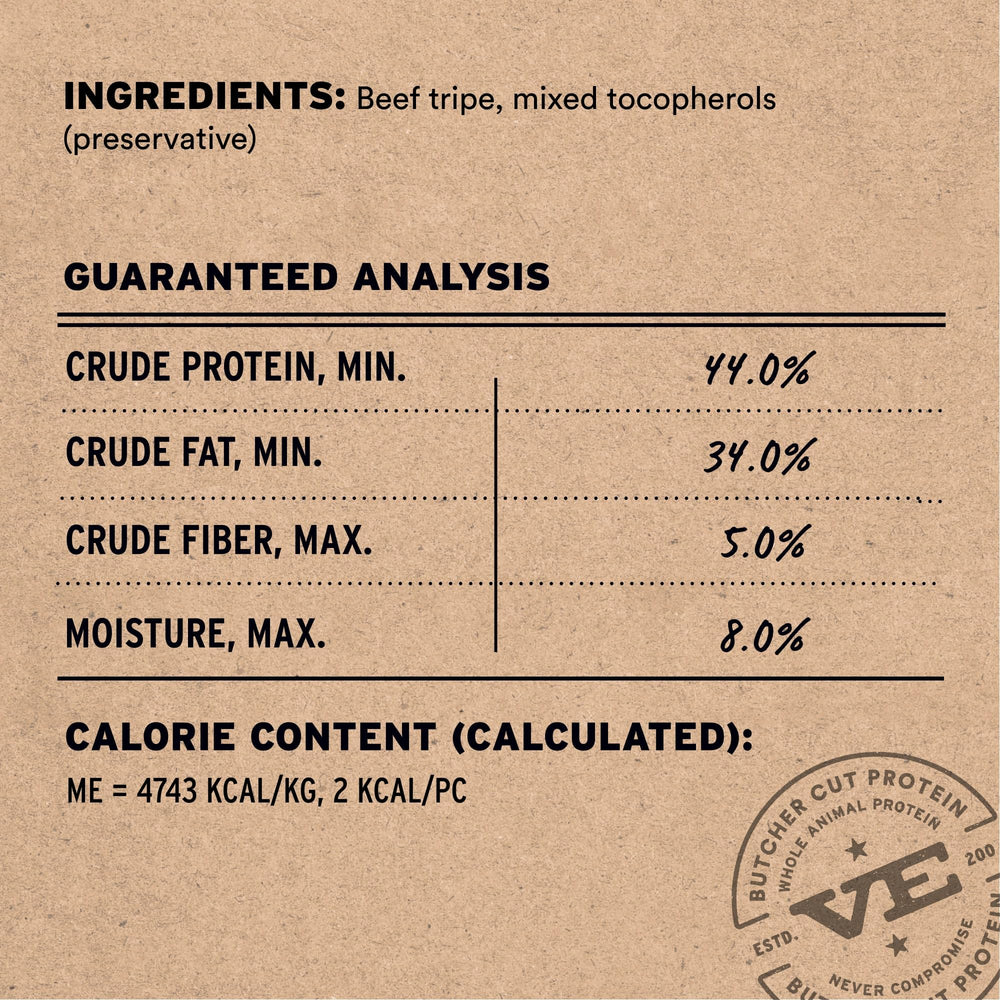 Close-up of freeze-dried texture from Vital Essentials beef tripe