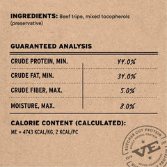 Close-up of freeze-dried texture from Vital Essentials beef tripe