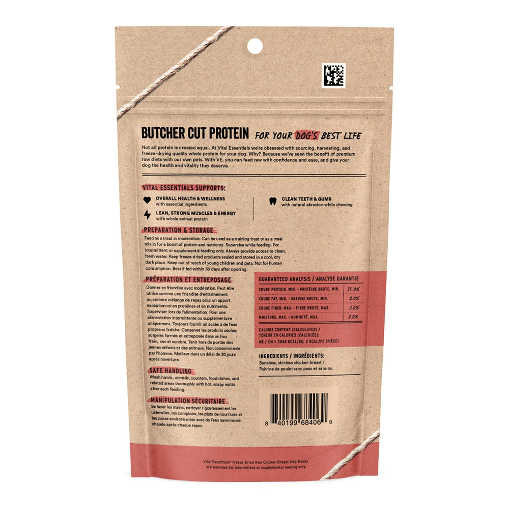 Vital Essentials ingrediente-unico-pollo, ideal para dietas con proteína única.
