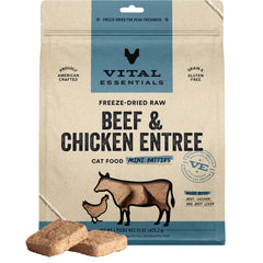 Vital Essentials mini patty carne res cruda: fuente de proteína premium para gatos
