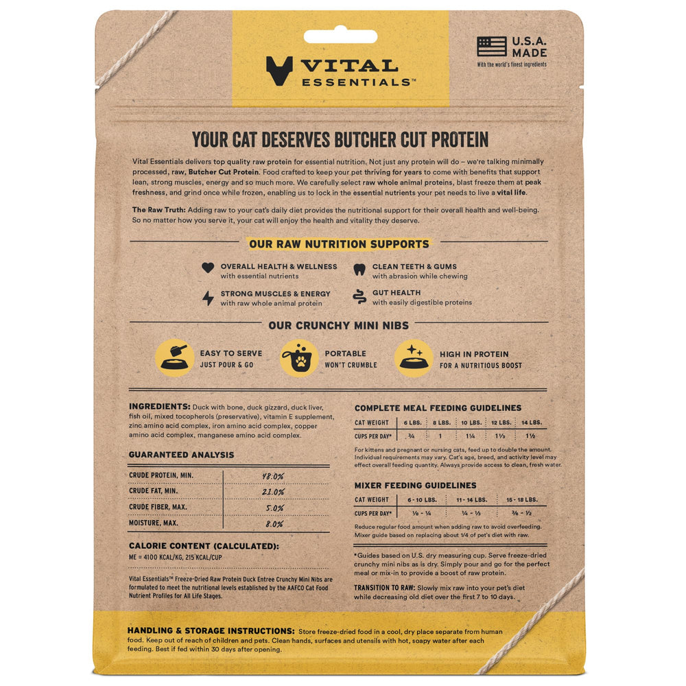 Vital Essentials pato proteína alta para energía y tono muscular