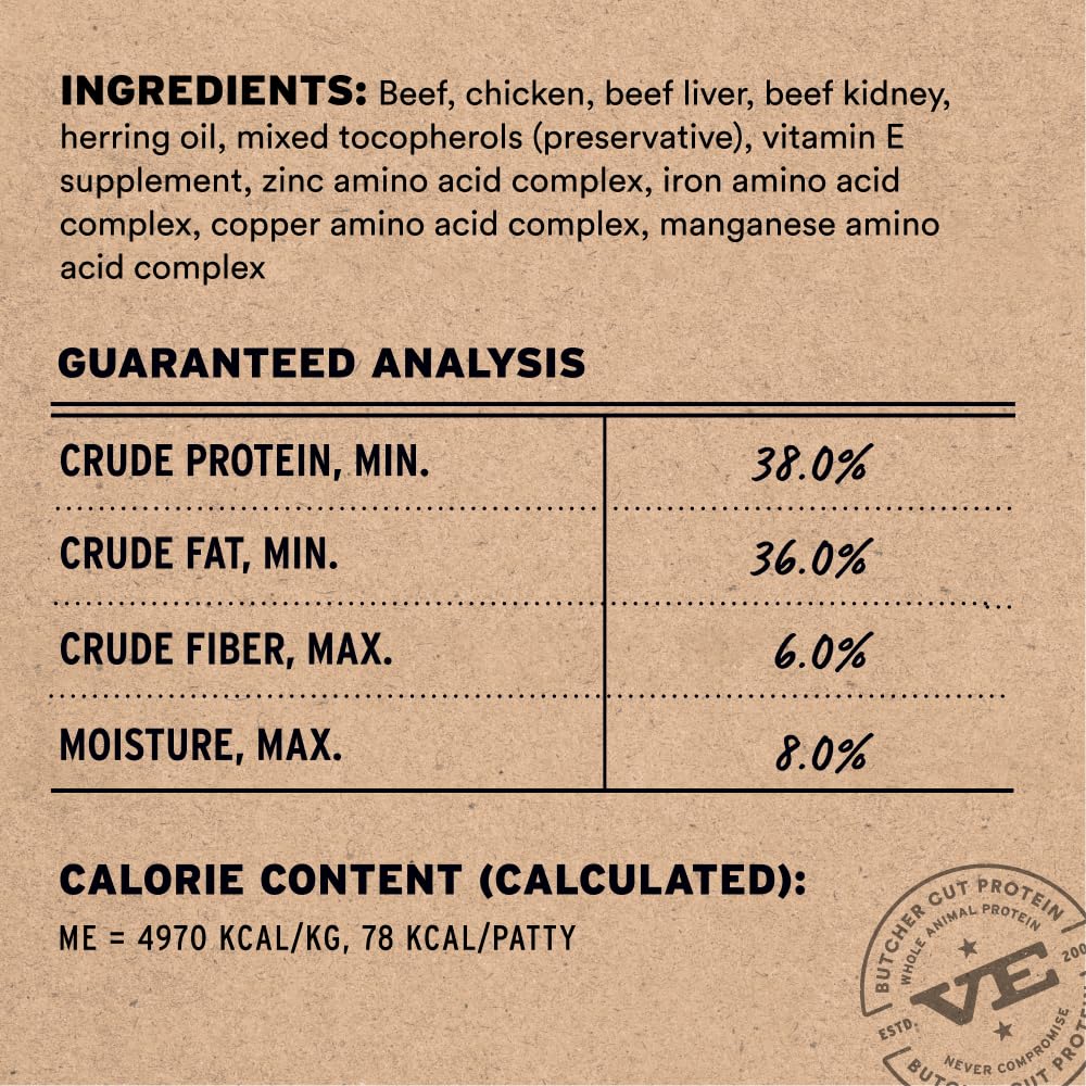 Vital Essentials patty mini liofilizado: fácil de rehidratar para una comida completa