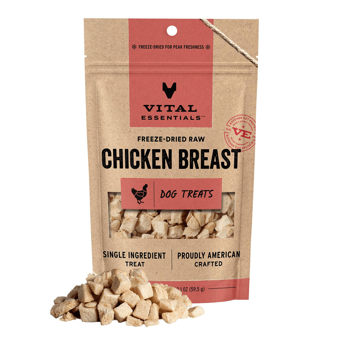 Vital Essentials pechuga-pollo-seca para entrenamiento, premio natural.