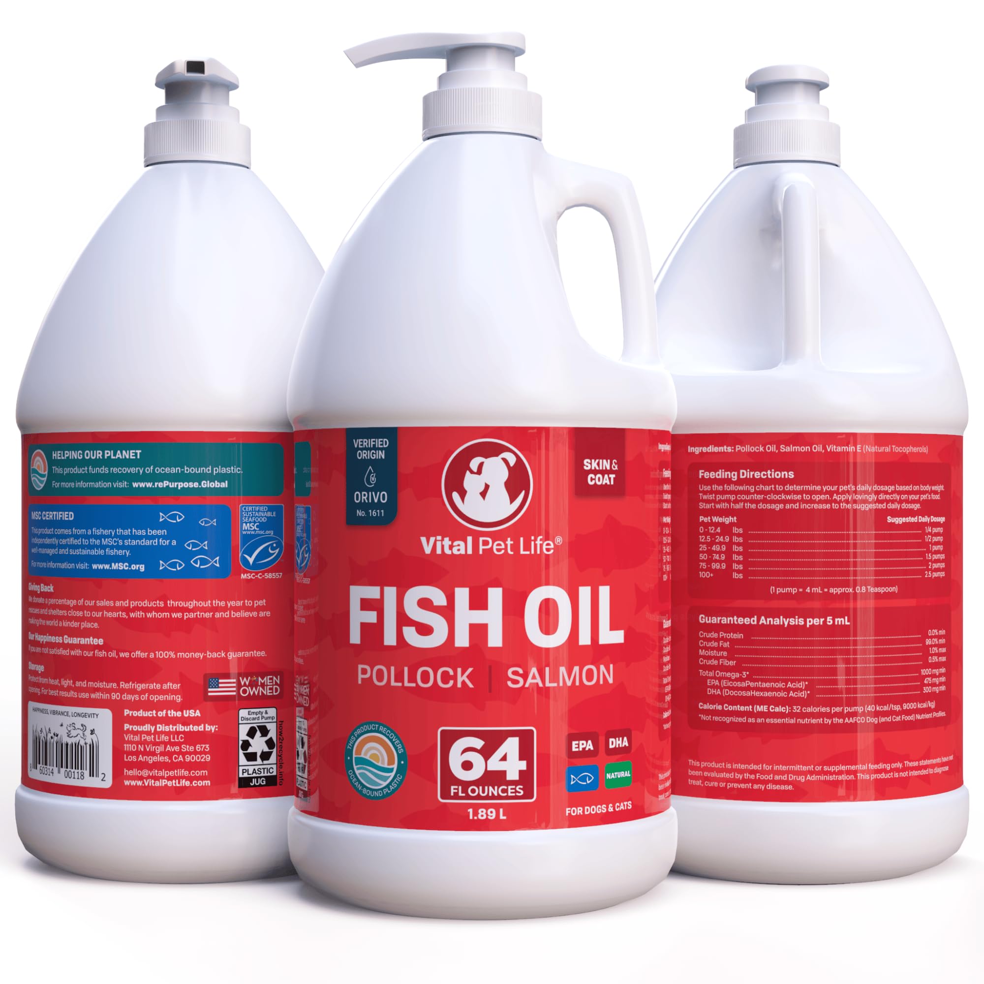 Vital Pet Life Aceite de Pescado para Perros: mascota activa