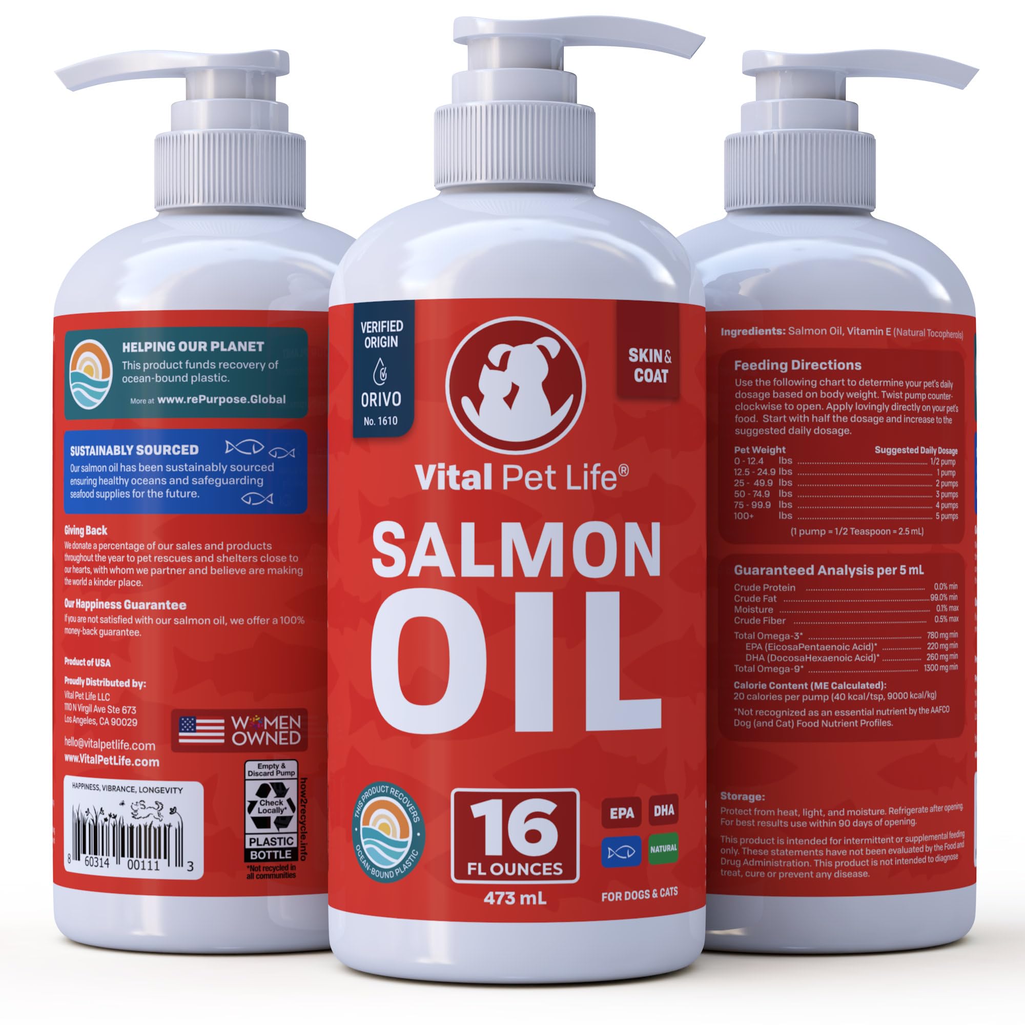 Vital Pet Life aceite de salmón, piel sana y pelaje radiante.