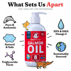 Vital Pet Life Salmon Oil, apoyo a articulaciones, movilidad más cómoda para mascotas