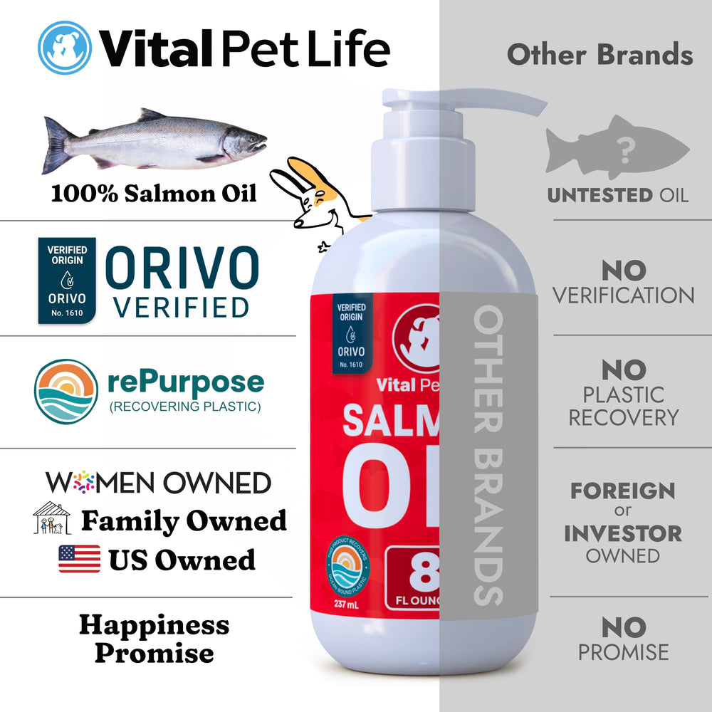 Vital Pet Life Salmon Oil, defensa natural contra alergias, piel menos irritada