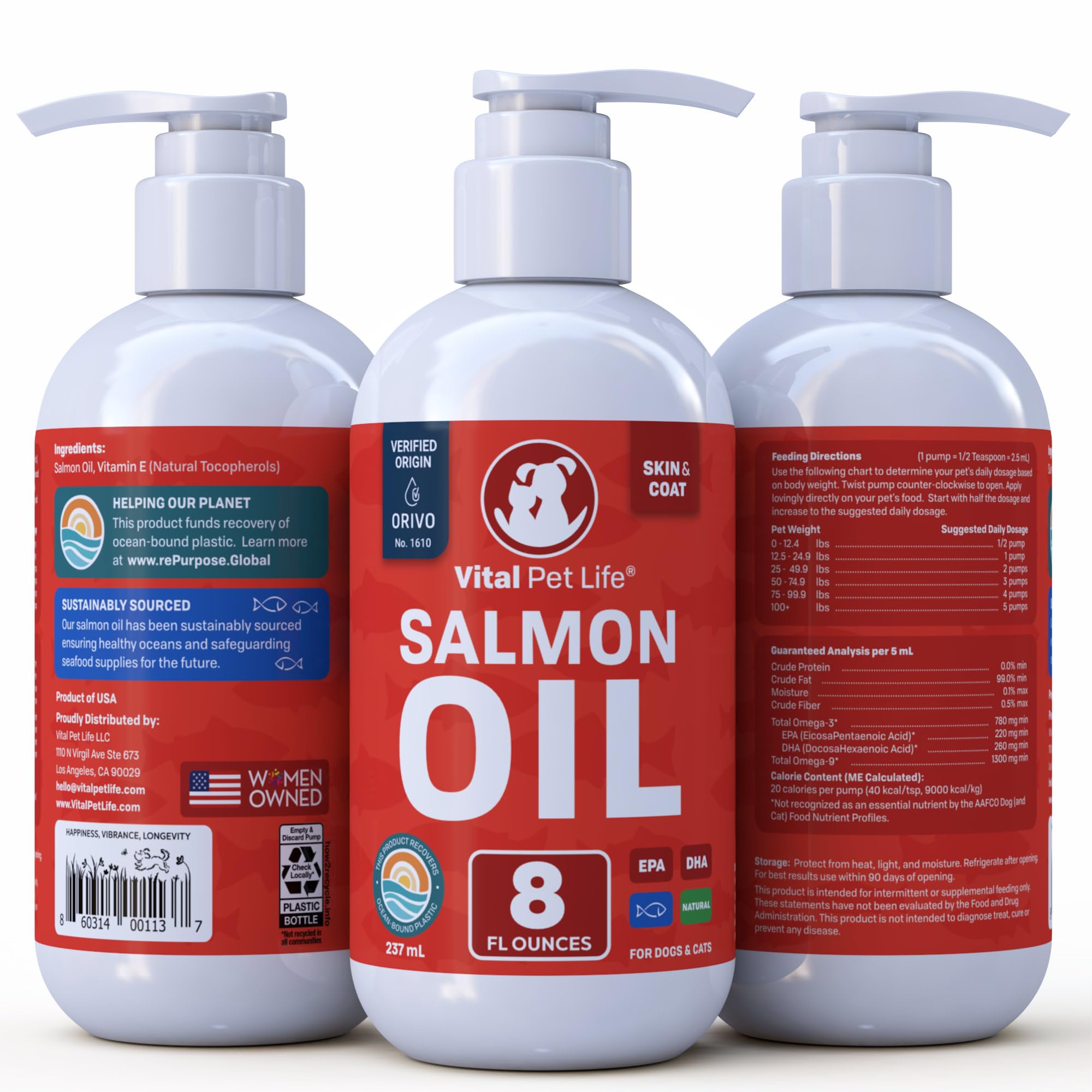Vital Pet Life Salmon Oil, empresa familiar y mujer dueña, cuidado de mascotas con calidad