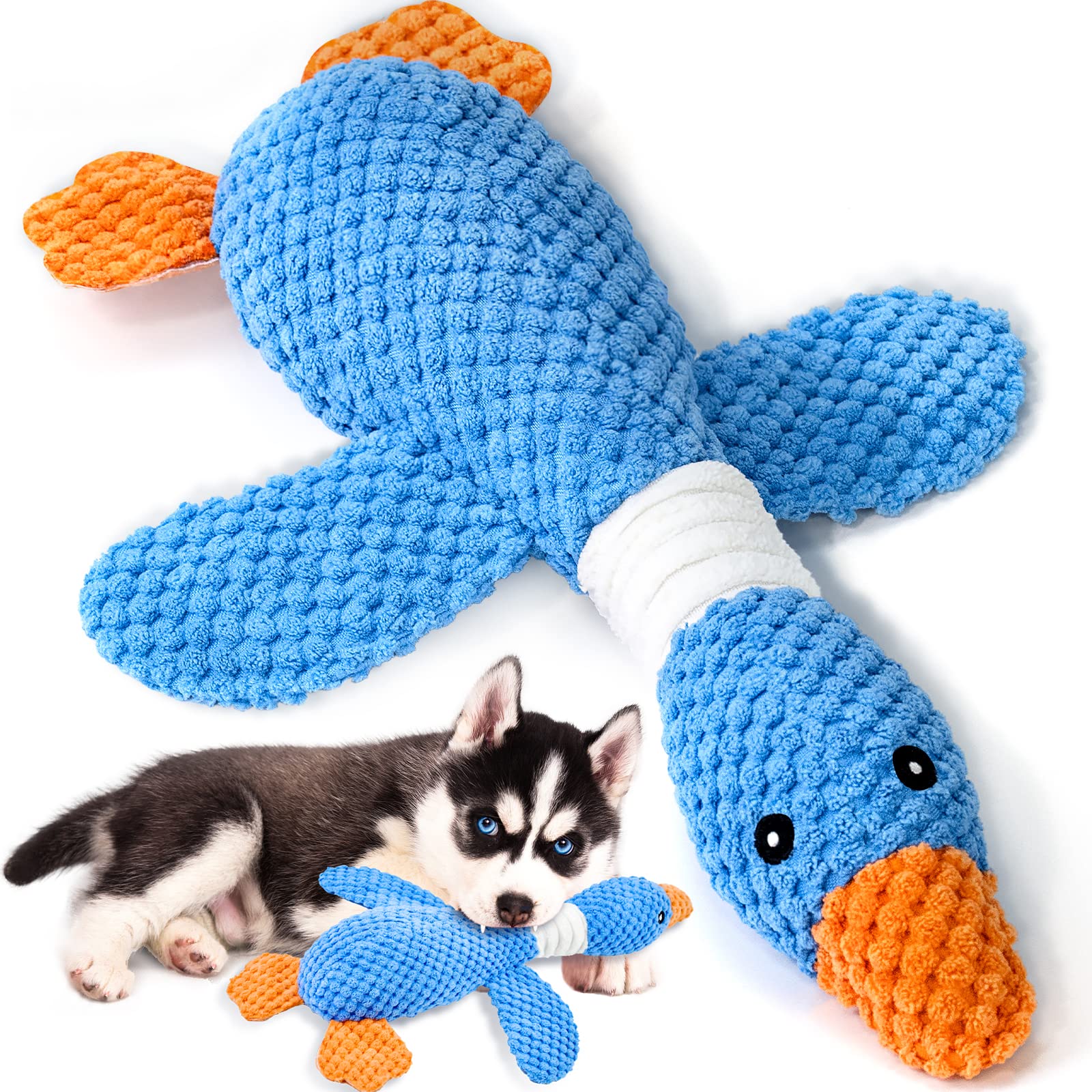 Jouet Vitscan oie indestructible pour chiens mordeurs, peluche résistante et apaisante