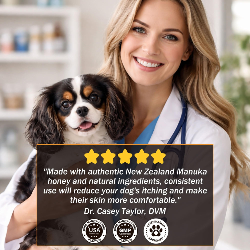VivaElixir Manuka para perros: etiqueta limpia y fabricación en EE. UU