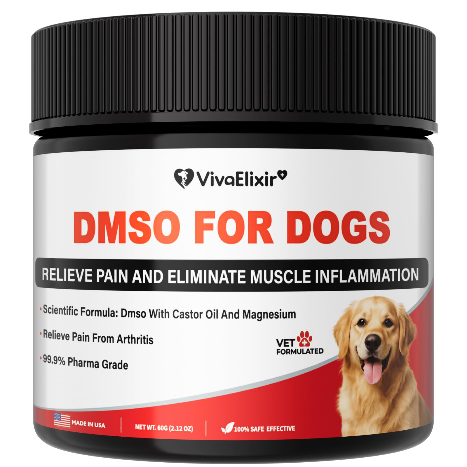 VivaElixir bálsamo para perros con DMSO mejora absorción y apoyo articular