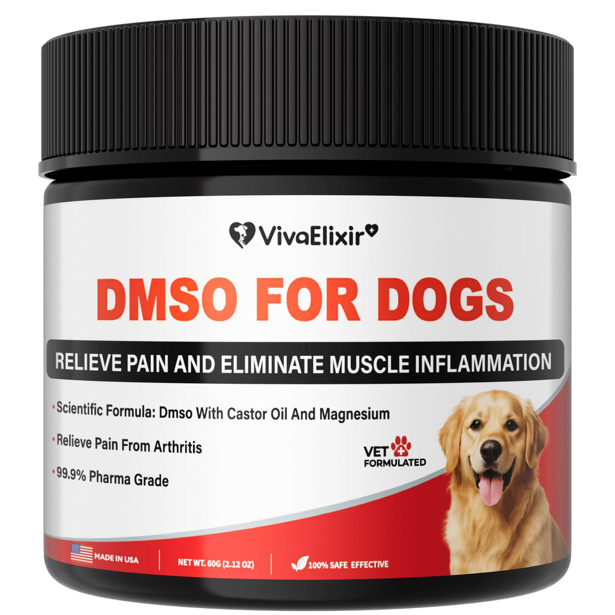 VivaElixir bálsamo para perros con DMSO mejora absorción y apoyo articular