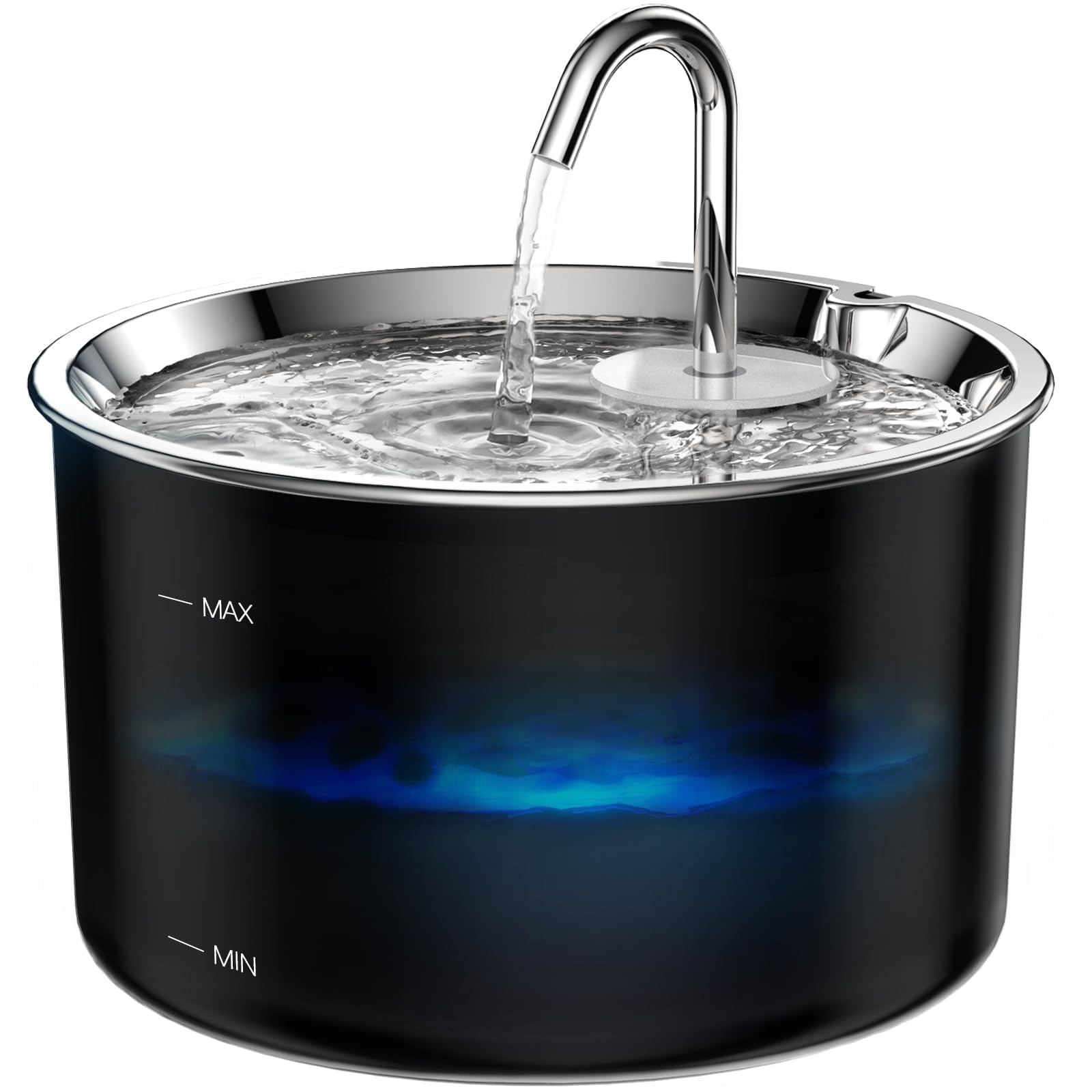 Fuente VIVIDORAMA para gatos con tapa acero inoxidable, fácil limpieza para gatos.