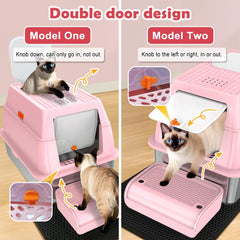 Vivifying diseño con dos salidas, entrada unica y salida superior para gatos activos.
