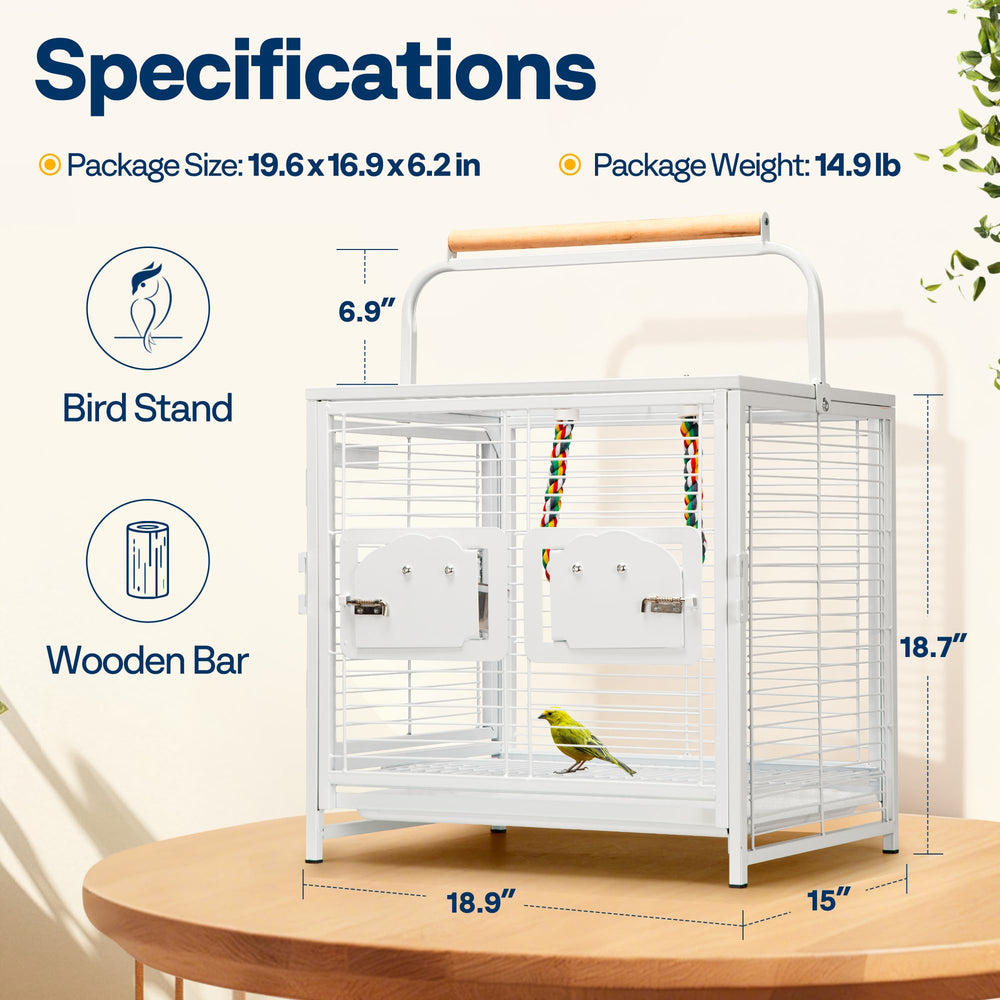 VIVOHOME jaula transporte aves 19p accesorios cuerda colorida para entretenimiento.
