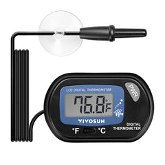Termómetro digital VIVOSUN con ventosas para acuario, lectura LCD legible.