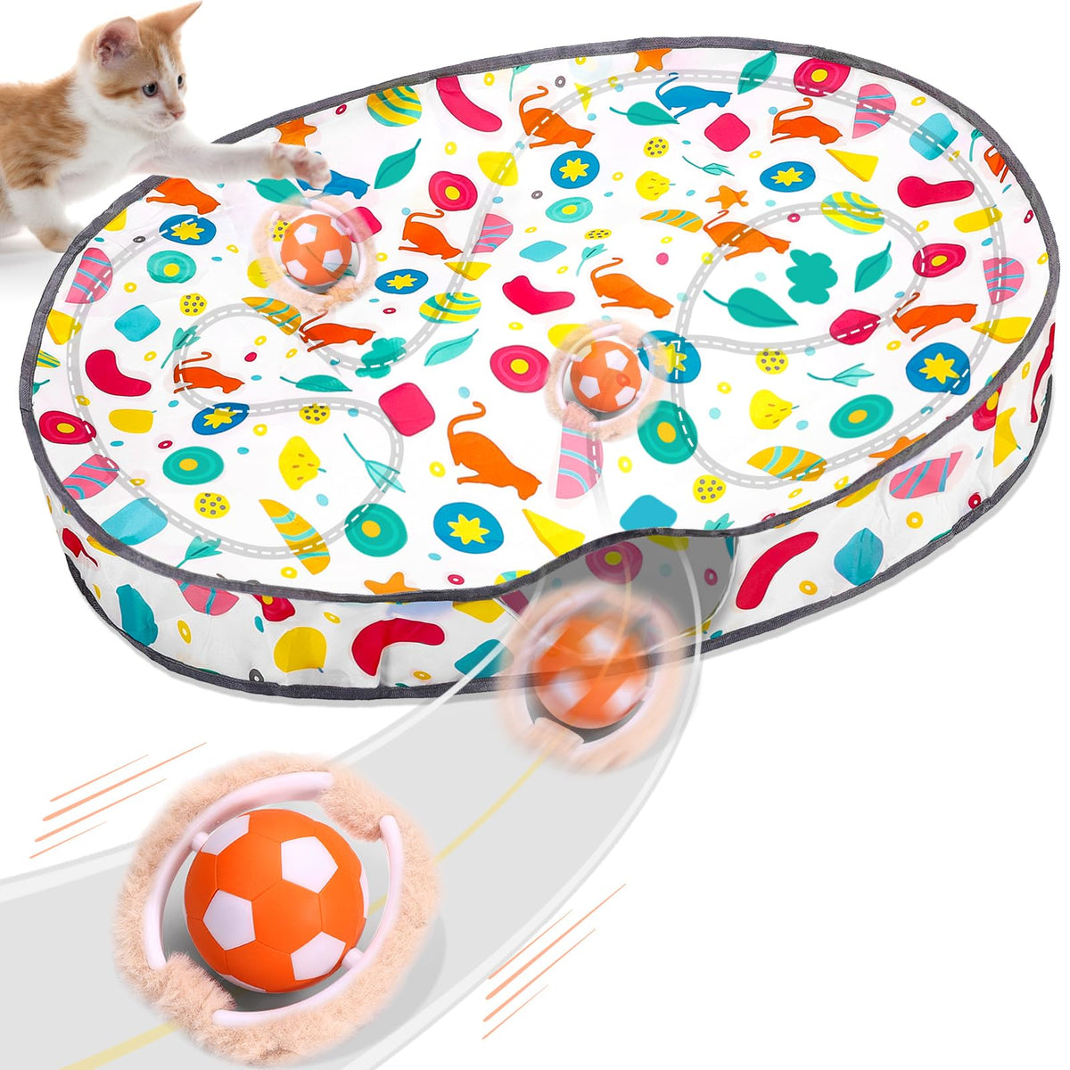 VIWIK Juguete interactivo para gatos con bola móvil para cazar