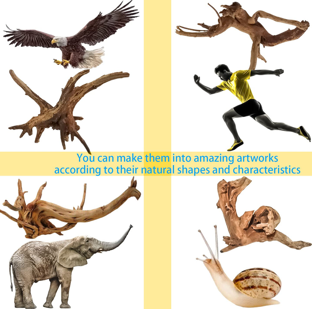 Adorno de madera para acuario Vmiapxo, facilita una ambientación natural y atractiva.