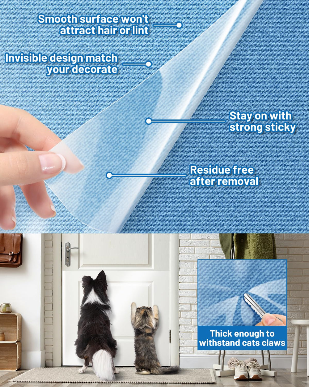 Protector de pared Vokvaktak transparente previene rayaduras en uso diario.