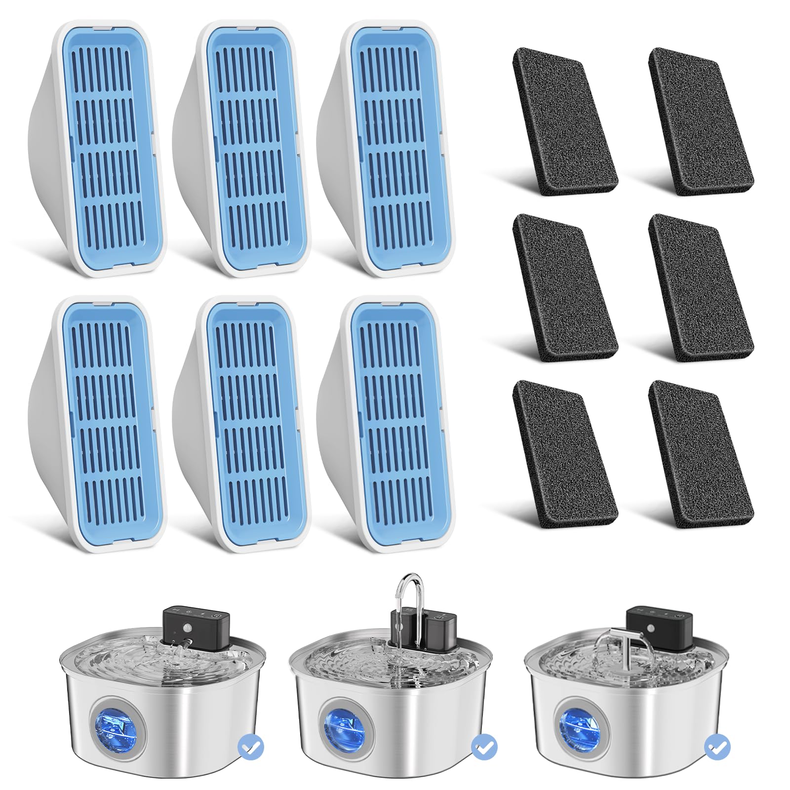 Voluas filtros de agua para gato 108 onzas purifican y favorecen la hidratación.