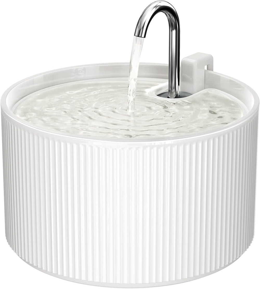 Voluas fuente cerámica para gatos, vista frontal, fomenta consumo de agua saludable.