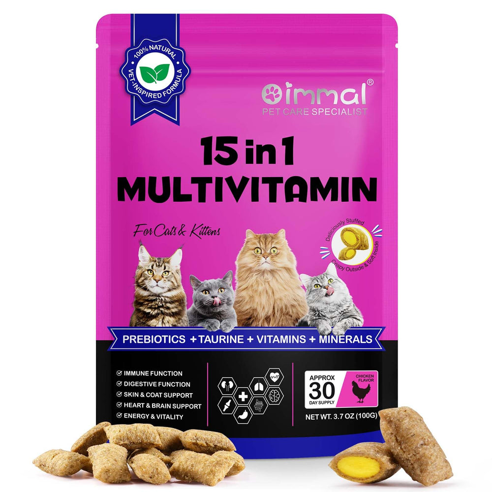 Bocados VOSIFSDIY 15 en 1 para gato, apoyo general de bienestar