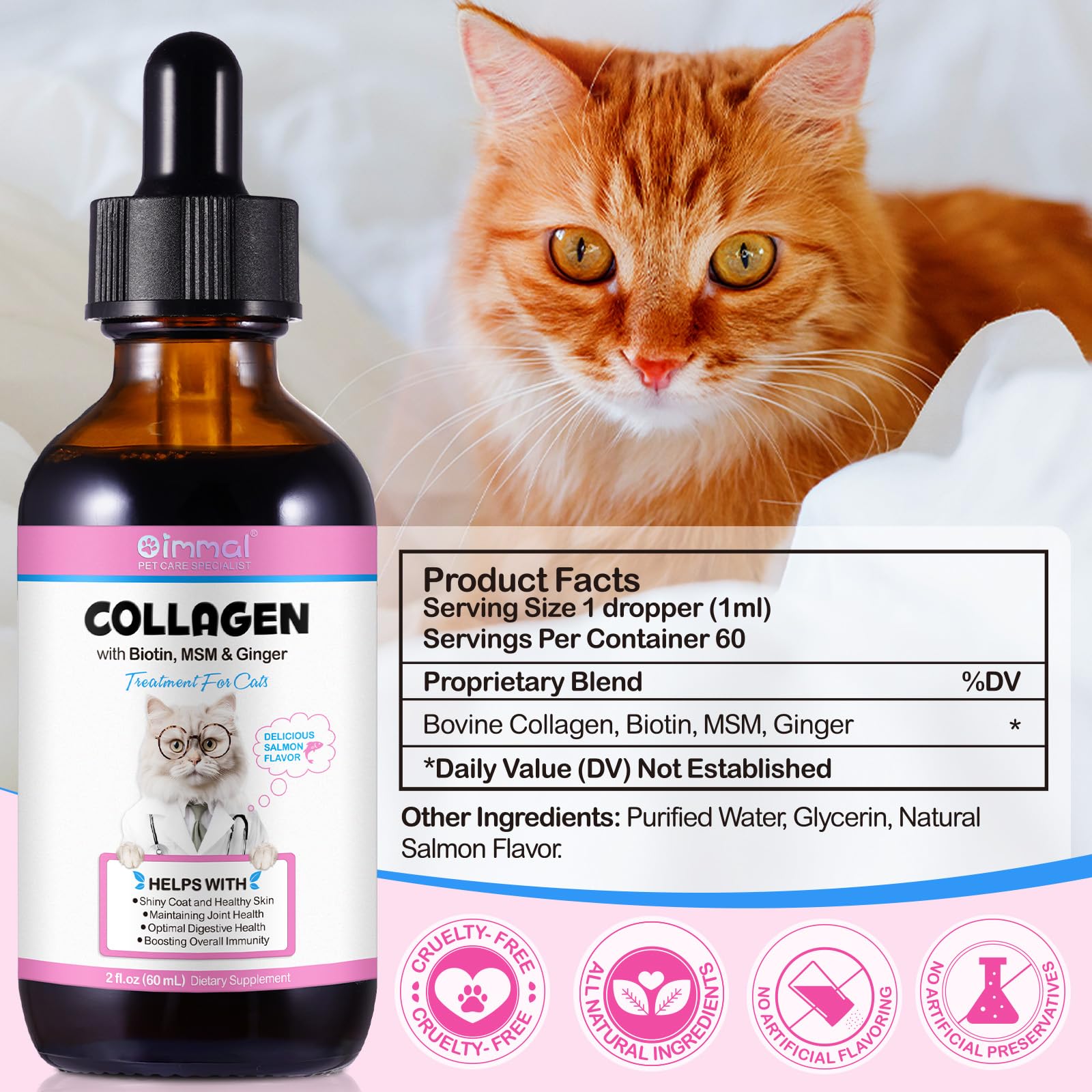 VOSIFSDIY Collagen Gatos Alivio de Picazón, piel calmada.
